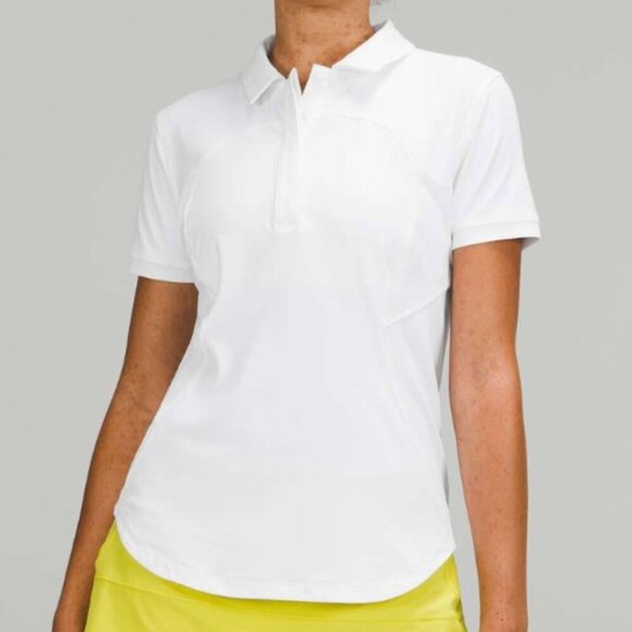 Lululemon Quick-Drying Short Sleeve Polo Shirt White Size 4 - Picture 1 of 8